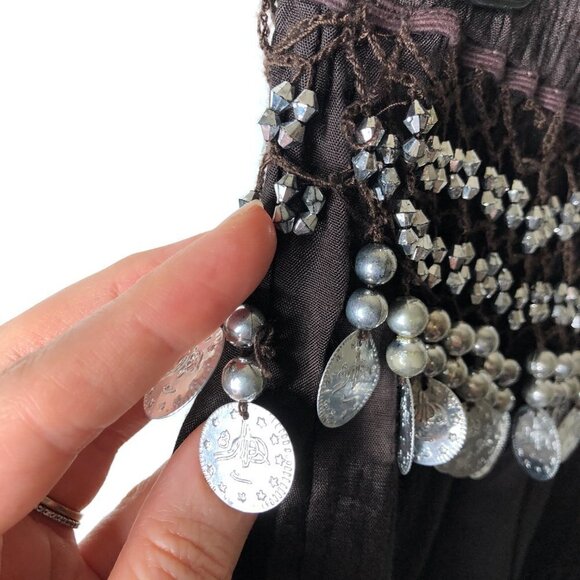 ROCK & ROSE Belly Dancing Chocolate Brown Gypsy Boho Hippie Swing Tiered Skirt - Picture 11 of 13